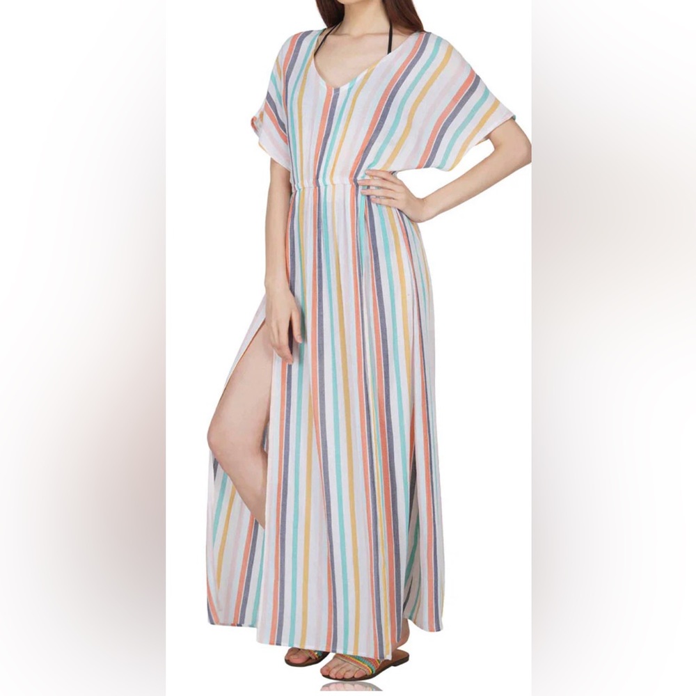 NWT - America & Beyond - Maxi Stripped Cover Up Dress in Womans Small